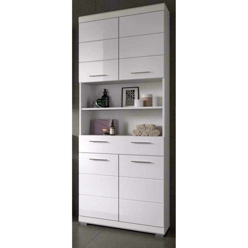 Inn.Furn Badezimmer Hochschrank in Weiß Hochglanz 74 x 191 cm Shawn Inn.Furn Badezimmer Hochschrank in Weiß Hochglanz 74 x 191 cm Shawn von Inn.Furn