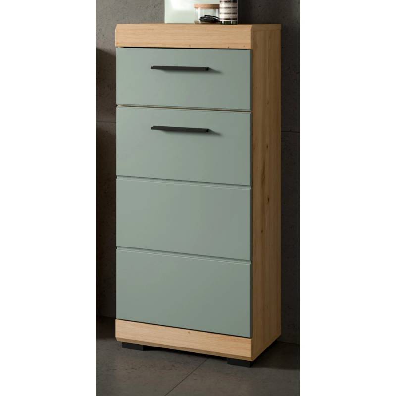 Inn.Furn Badezimmer Kommode in Grün und Eiche 37 x 88 cm Shawn Inn.Furn Badezimmer Kommode in Grün und Eiche 37 x 88 cm Shawn von Inn.Furn