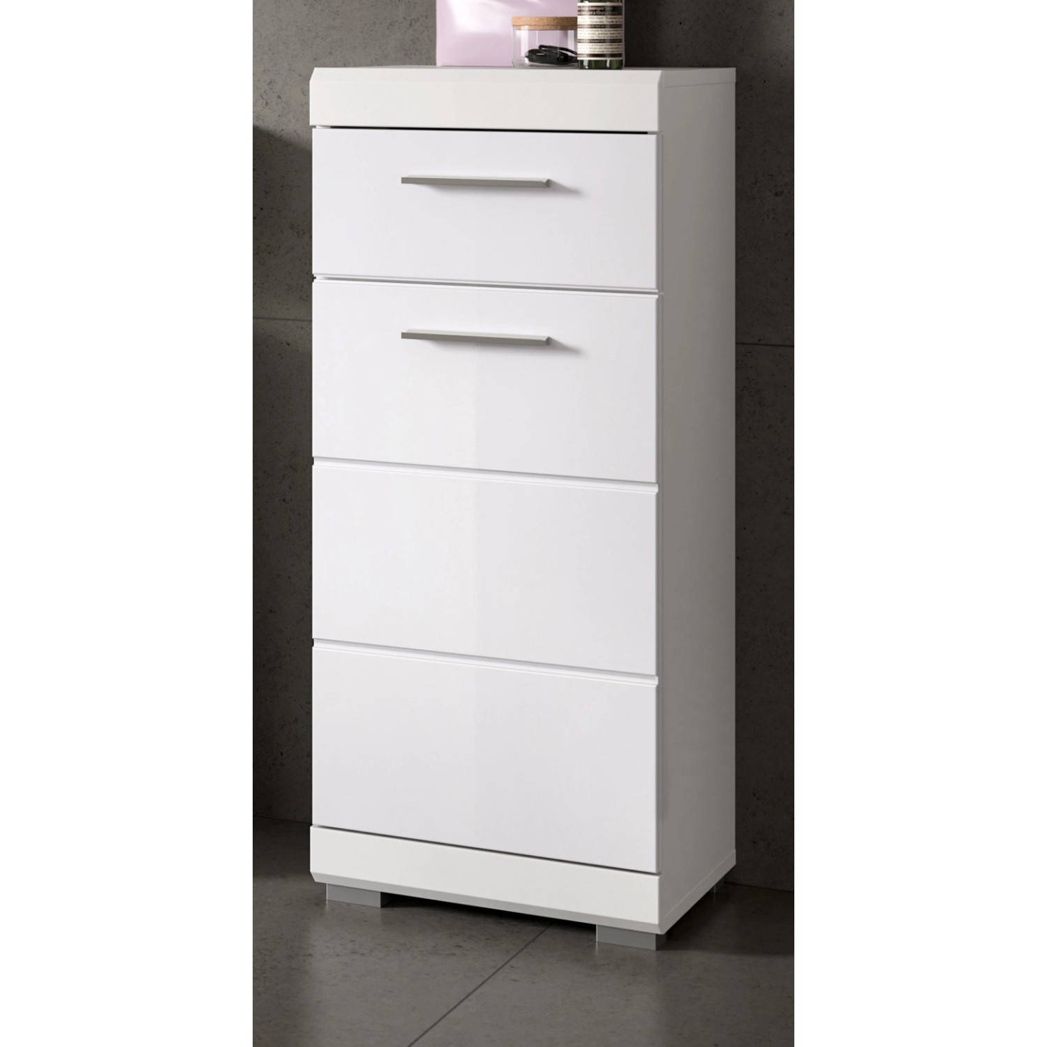 Inn.Furn Badezimmer Kommode in Weiß Hochglanz 37 x 88 cm Shawn Inn.Furn Badezimmer Kommode in Weiß Hochglanz 37 x 88 cm Shawn von Inn.Furn