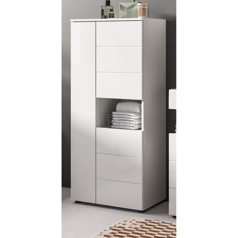 Inn.Furn Badezimmer Midischrank in Weiß Hochglanz 60 x 131 cm Larik Inn.Furn Badezimmer Midischrank in Weiß Hochglanz 60 x 131 cm Larik von Inn.Furn