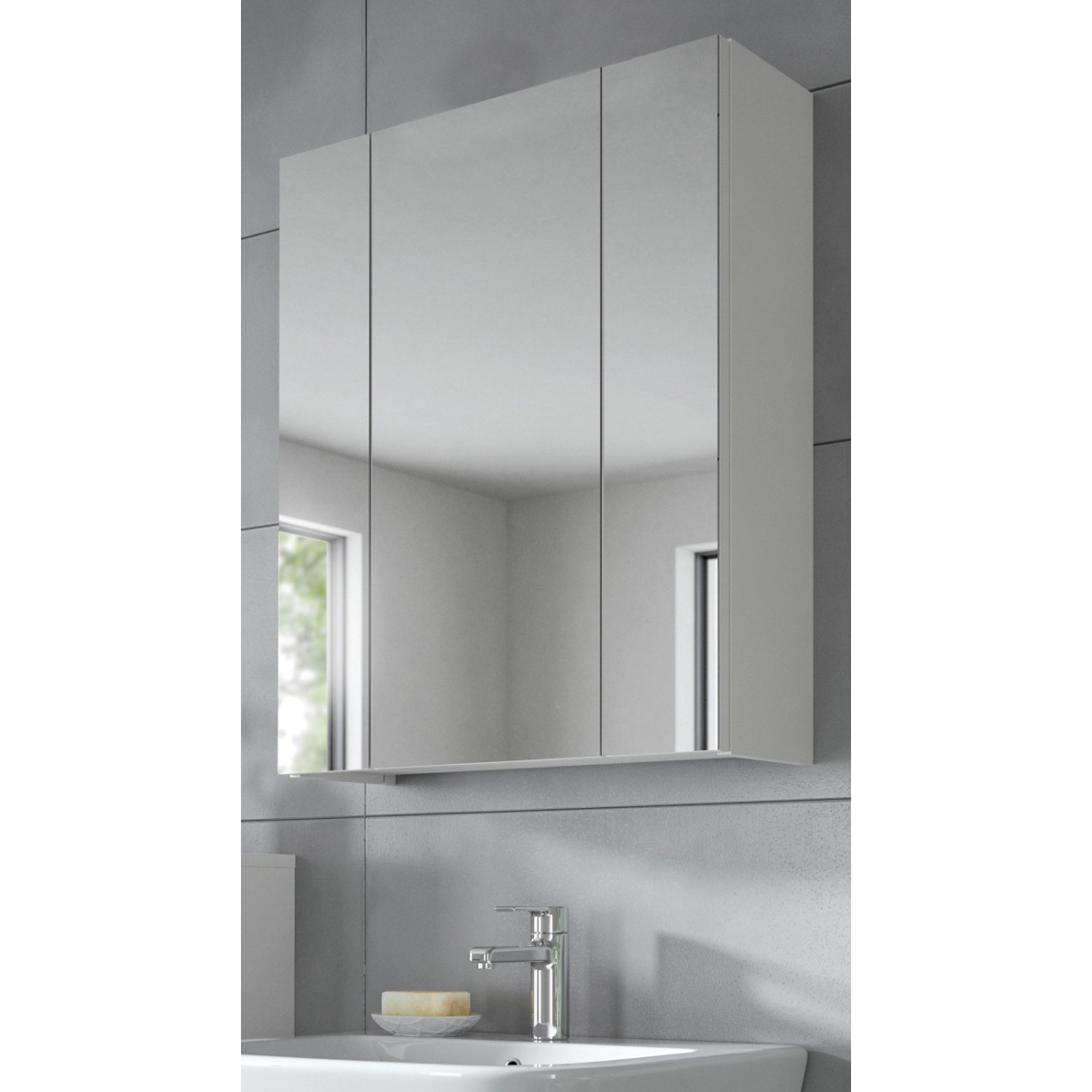 Inn.Furn Badezimmer Spiegelschrank in Weiß Badschrank 3-türig 60 x 70 cm Cover Inn.Furn Badezimmer Spiegelschrank in Weiß Badschrank 3-türig 60 x 70 cm Cover von Inn.Furn