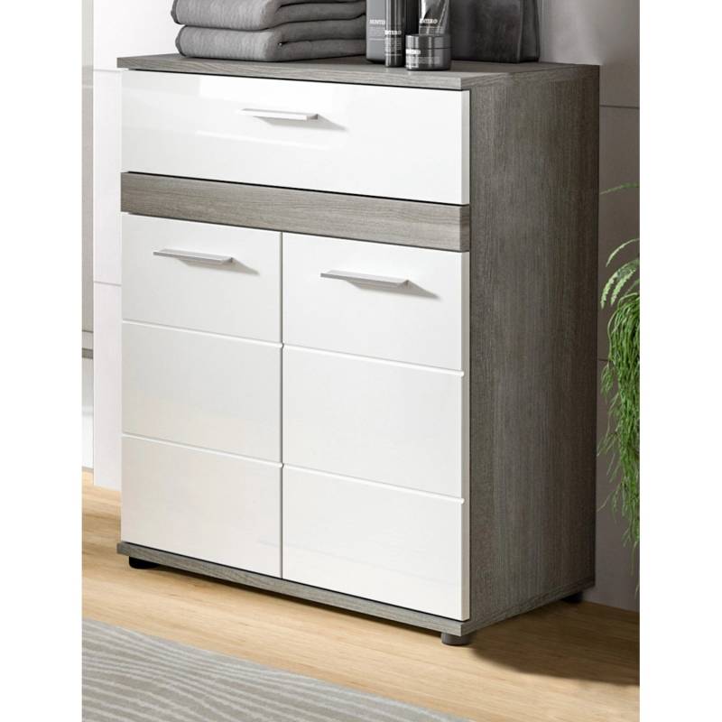 Inn.Furn Badkommode Weiß Hochglanz Grau 71 cm mit Rillenoptik Bailey Inn.Furn Badkommode Weiß Hochglanz Grau 71 cm mit Rillenoptik Bailey von Inn.Furn