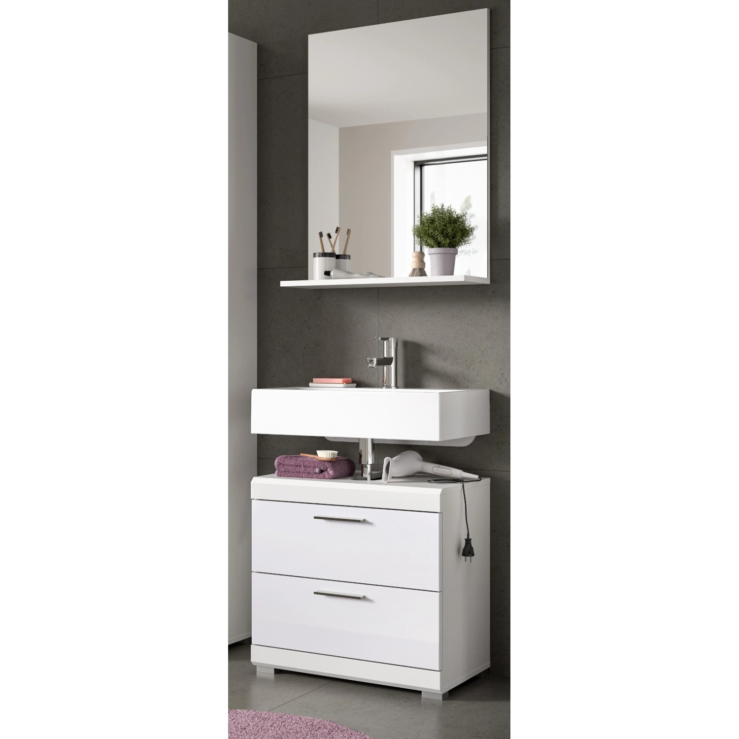 Inn.Furn Badmöbel Set 2-teilig in Weiß Hochglanz mit Spigel Shawn Inn.Furn Badmöbel Set 2-teilig in Weiß Hochglanz mit Spigel Shawn von Inn.Furn