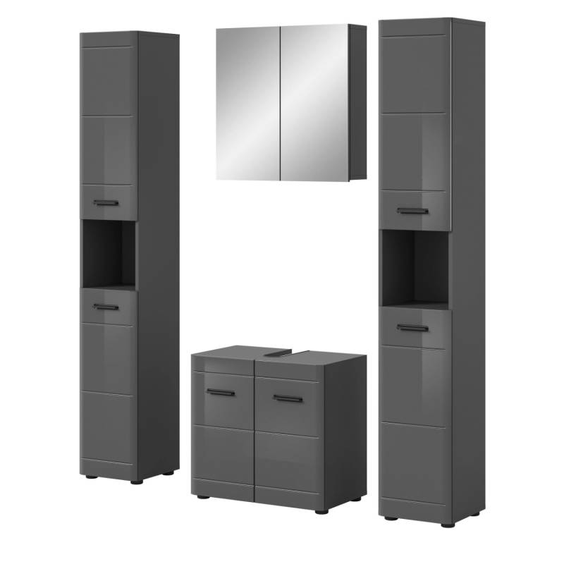 Inn.Furn Badmöbel-Set 4-teilig Grau Hochglanz 150 cm mit Soft-Close Strong Inn.Furn Badmöbel-Set 4-teilig Grau Hochglanz 150 cm mit Soft-Close Strong von Inn.Furn