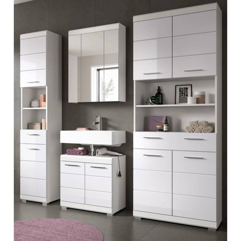 Inn.Furn Badmöbel Set 4-teilig in Weiß Hochglanz 200 cm Shawn Inn.Furn Badmöbel Set 4-teilig in Weiß Hochglanz 200 cm Shawn von Inn.Furn