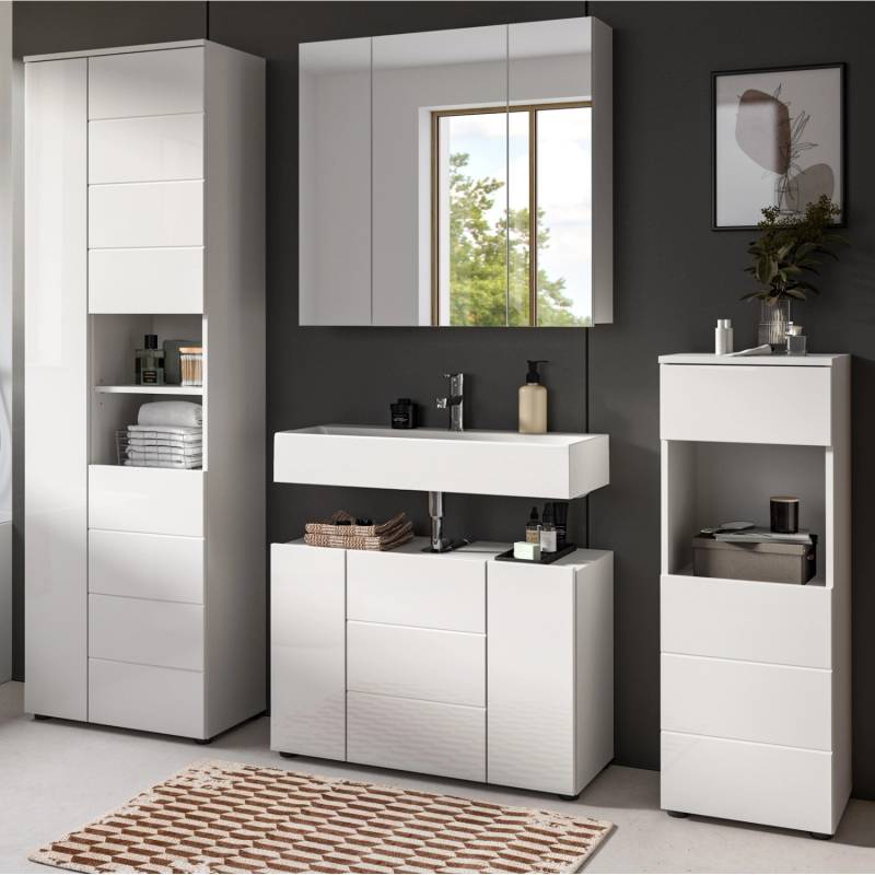 Inn.Furn Badmöbel Set 4-teilig in Weiß Hochglanz 210 x 190 cm Larik Inn.Furn Badmöbel Set 4-teilig in Weiß Hochglanz 210 x 190 cm Larik von Inn.Furn