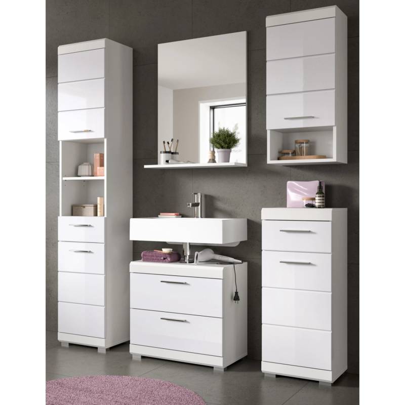 Inn.Furn Badmöbel Set 5-teilig 164 cm in Weiß Hochglanz Shawn Inn.Furn Badmöbel Set 5-teilig 164 cm in Weiß Hochglanz Shawn von Inn.Furn