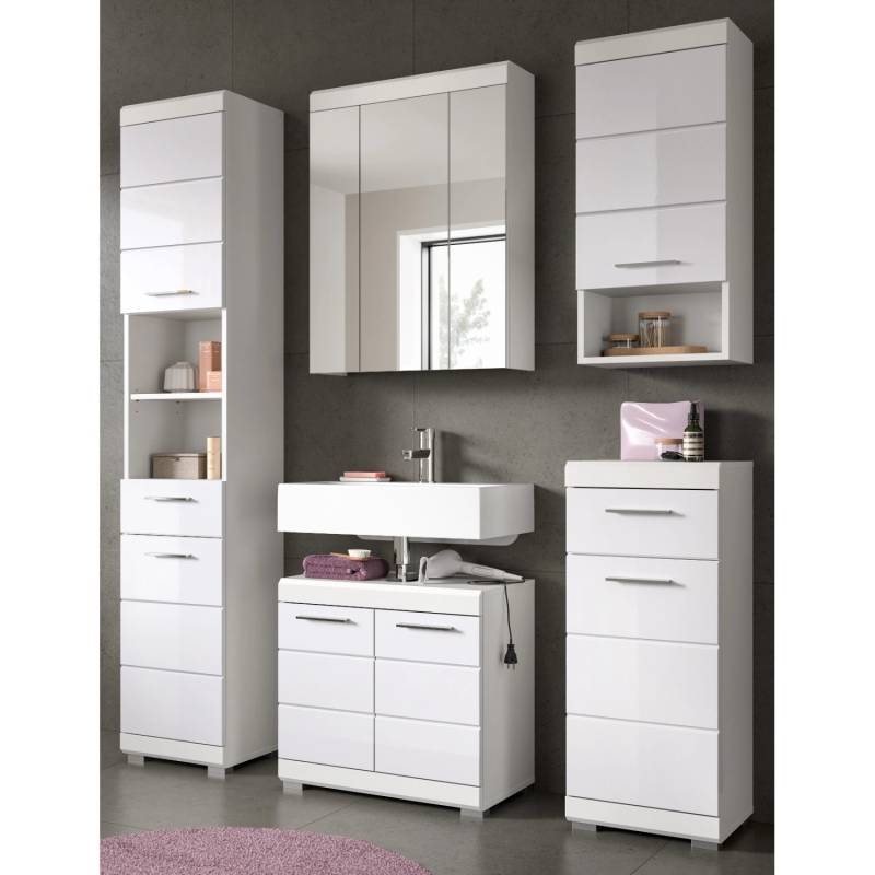 Inn.Furn Badmöbel-Set 5-teilig in Weiß Hochglanz 164 cm Shawn Inn.Furn Badmöbel-Set 5-teilig in Weiß Hochglanz 164 cm Shawn von Inn.Furn