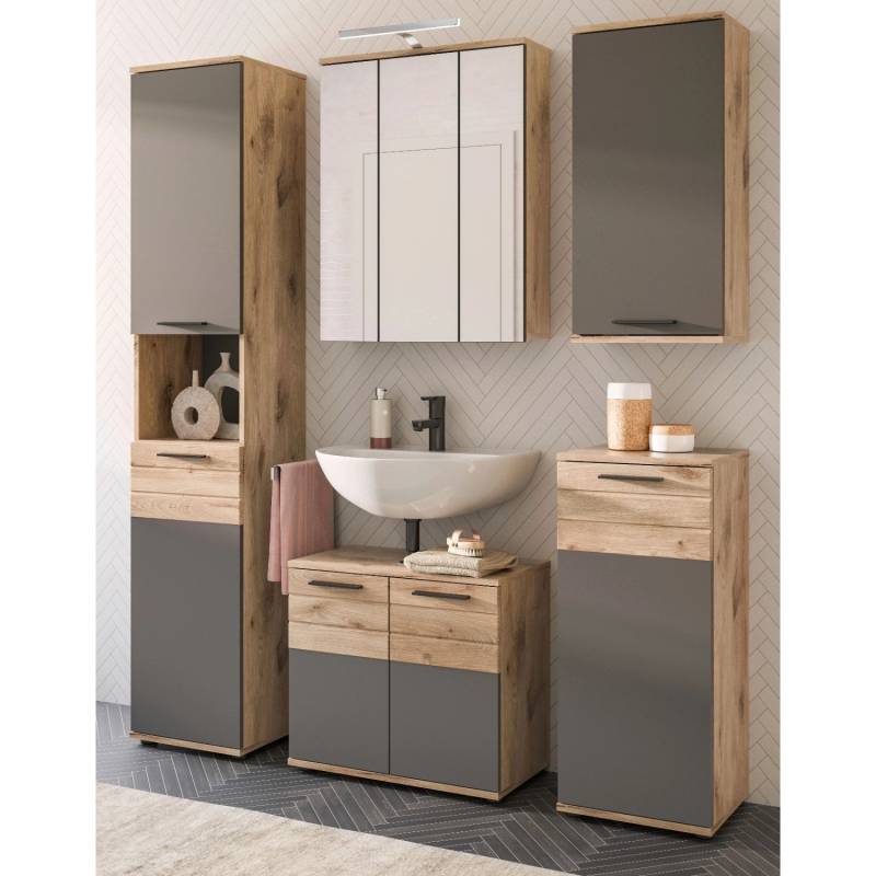 Inn.Furn Badmöbel-Set Eiche Grau 5-teilig 164 cm mit Soft-Close Tomaso Inn.Furn Badmöbel-Set Eiche Grau 5-teilig 164 cm mit Soft-Close Tomaso von Inn.Furn