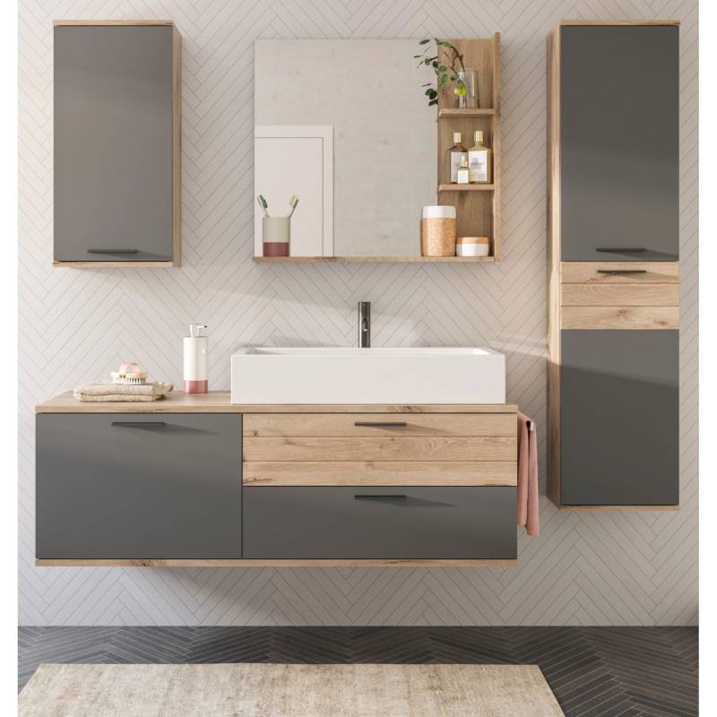 Inn.Furn Badmöbel-Set Eiche Grau 5-teilig 192 cm Hängend mit Soft-Close Tomaso Inn.Furn Badmöbel-Set Eiche Grau 5-teilig 192 cm Hängend mit Soft-Close Tomaso von Inn.Furn