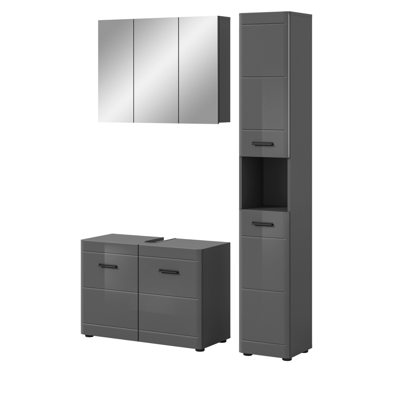 Inn.Furn Badmöbel-Set Grau Hochglanz 125 cm mit Soft-Close Strong Inn.Furn Badmöbel-Set Grau Hochglanz 125 cm mit Soft-Close Strong von Inn.Furn