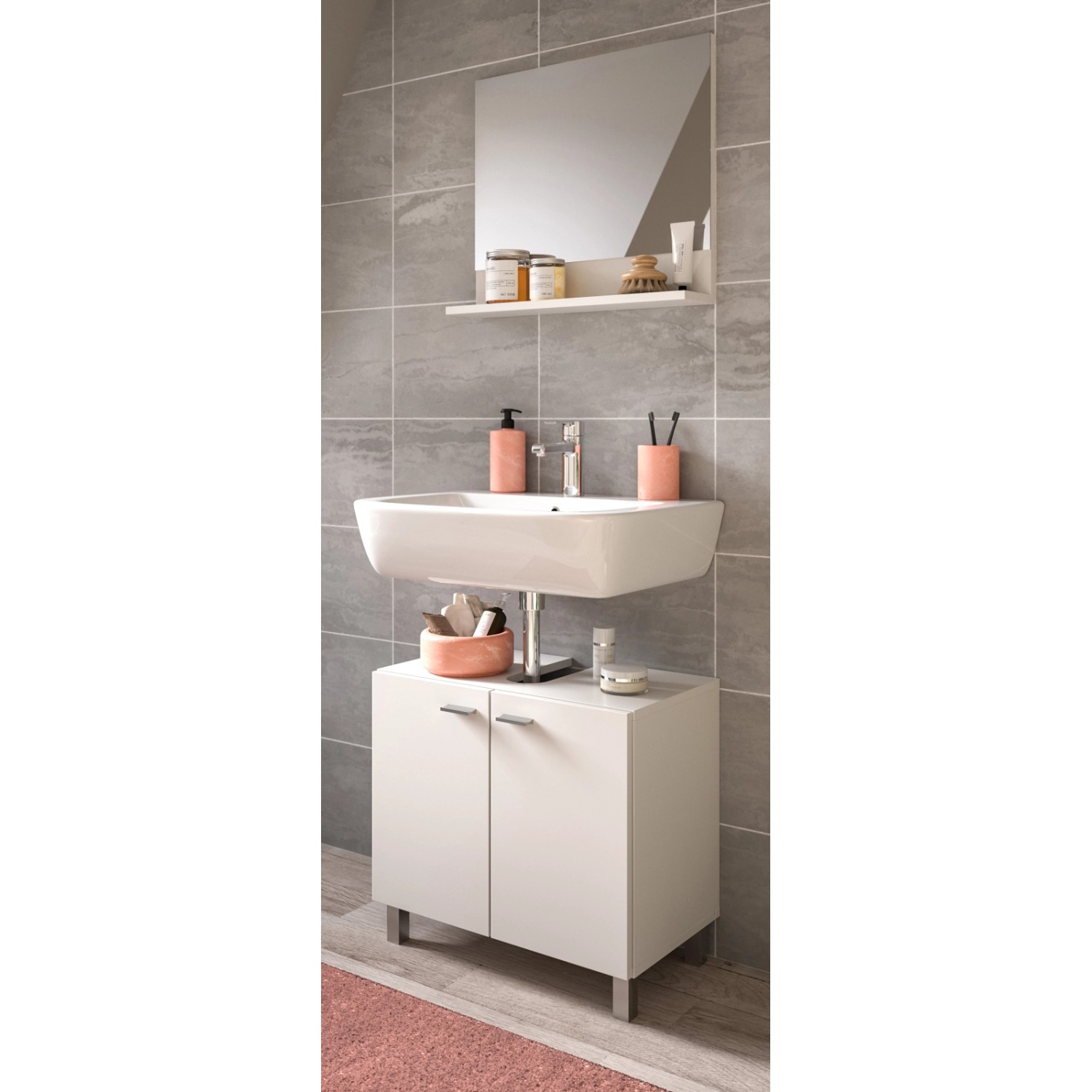 Inn.Furn Badmöbel-Set Weiß 2-teilig 57 cm Hängend oder Stehend Lowell Inn.Furn Badmöbel-Set Weiß 2-teilig 57 cm Hängend oder Stehend Lowell von Inn.Furn