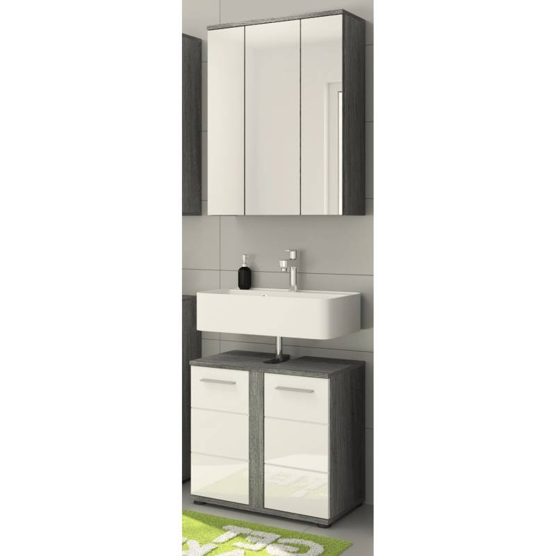 Inn.Furn Badmöbel-Set Weiß Hochglanz Grau 2-teilig 60 cm 11 Fächer Bailey Inn.Furn Badmöbel-Set Weiß Hochglanz Grau 2-teilig 60 cm 11 Fächer Bailey von Inn.Furn