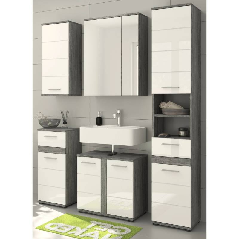 Inn.Furn Badmöbel-Set Weiß Hochglanz Grau 5-teilig 164 cm Viel Stauraum Bailey Inn.Furn Badmöbel-Set Weiß Hochglanz Grau 5-teilig 164 cm Viel Stauraum Bailey von Inn.Furn