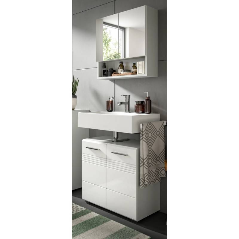 Inn.Furn Badmöbel-Set Weiß Hochglanz Grau 60 cm 2-teilig mit Soft-Close Carlo Inn.Furn Badmöbel-Set Weiß Hochglanz Grau 60 cm 2-teilig mit Soft-Close Carlo von Inn.Furn