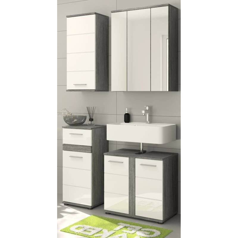 Inn.Furn Badmöbel-Set Weiß Hochglanz Grau Rauchsilber 4-teilig 114 cm Bailey Inn.Furn Badmöbel-Set Weiß Hochglanz Grau Rauchsilber 4-teilig 114 cm Bailey von Inn.Furn