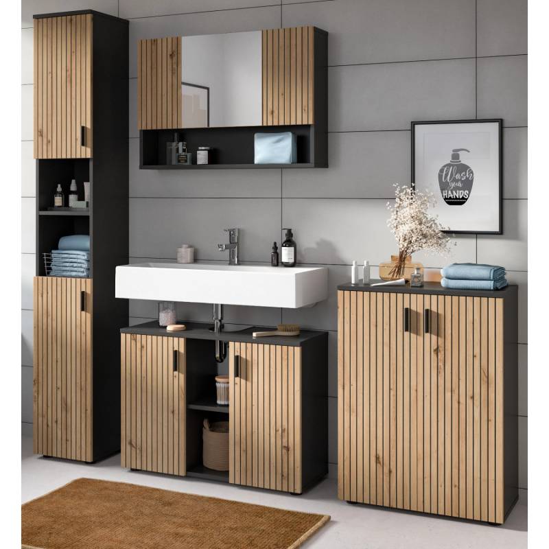 Inn.Furn Badmöbel Set in Eiche und Grau 4-teilig 200 cm Livia Inn.Furn Badmöbel Set in Eiche und Grau 4-teilig 200 cm Livia von Inn.Furn