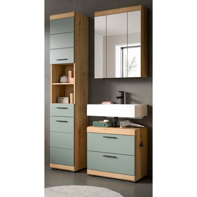 Inn.Furn Badmöbel Set in Grün und Eiche 3-teilig 112 cm Shawn Inn.Furn Badmöbel Set in Grün und Eiche 3-teilig 112 cm Shawn von Inn.Furn