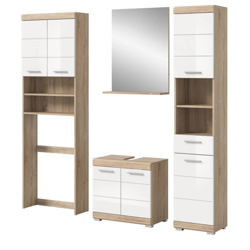 Inn.Furn Badmöbel Set in Weiß Hochglanz und Eiche 4-teilig 190 cm Mambo Inn.Furn Badmöbel Set in Weiß Hochglanz und Eiche 4-teilig 190 cm Mambo von Inn.Furn