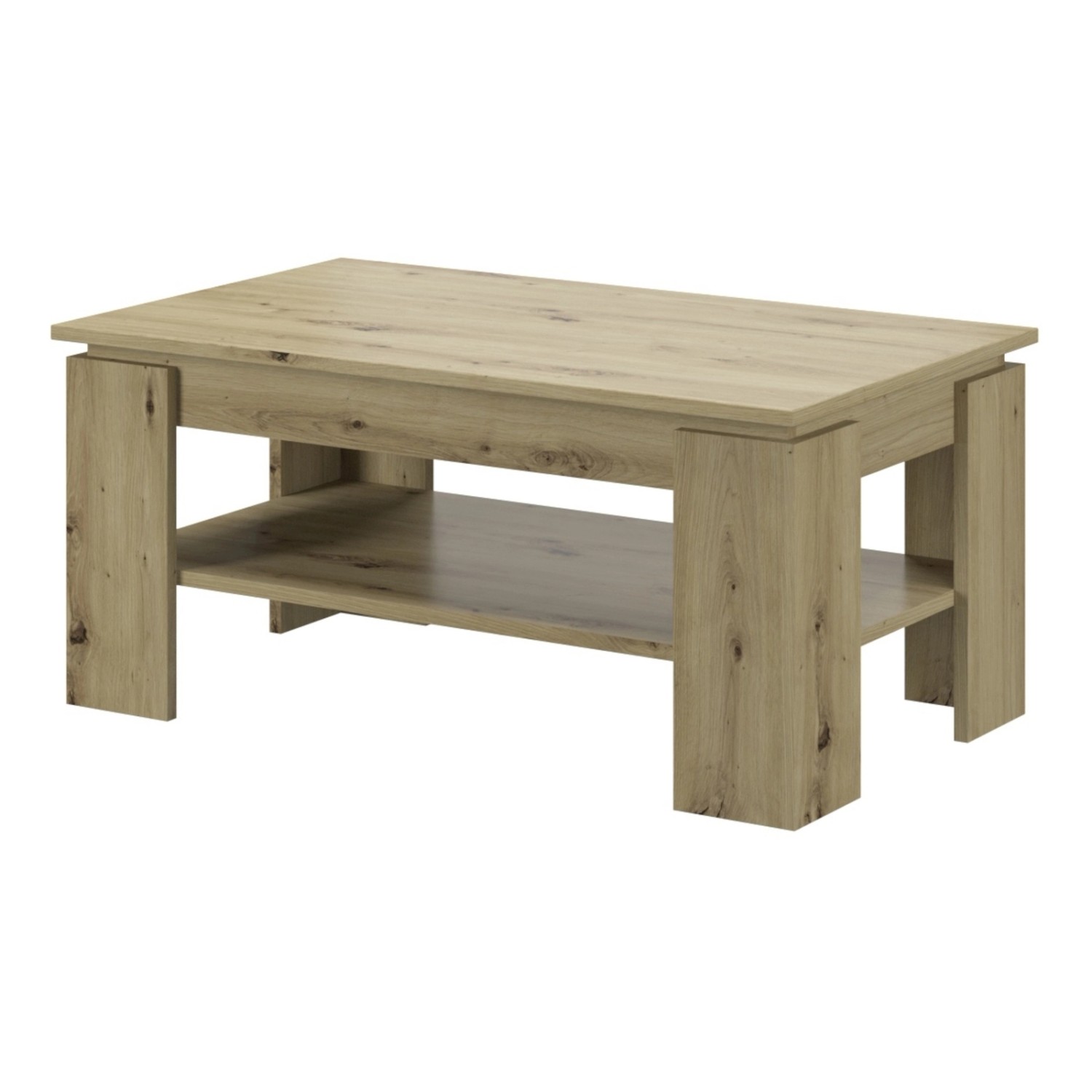 Inn.Furn Couchtisch Artisan Eiche 100 x 60 cm mit Stauraum Selen von Inn.Furn