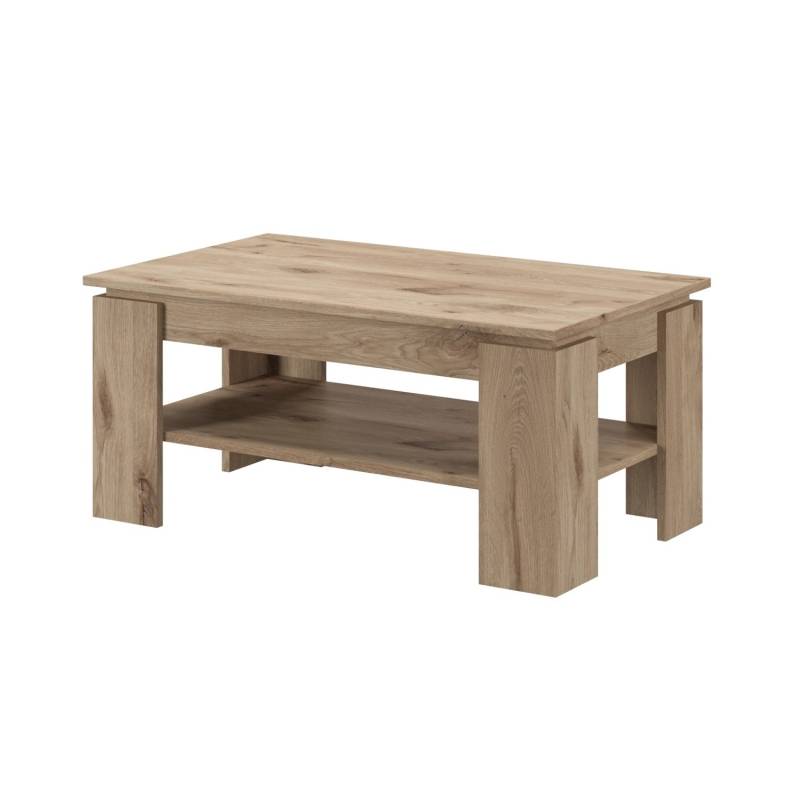 Inn.Furn Couchtisch Eiche 100 cm Wohnzimmertisch mit Ablage Selen von Inn.Furn