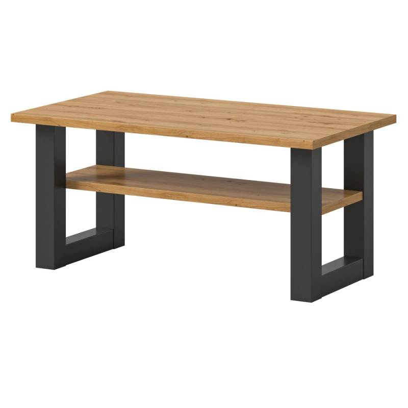 Inn.Furn Couchtisch Eiche Grau 90 x 50 cm Wohnzimmertisch mit Ablage Eldon von Inn.Furn