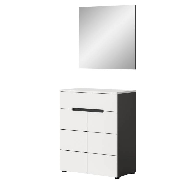 Inn.Furn Garderoben-Set 2-teilig in Weiß und Grau 80 cm Cooper von Inn.Furn