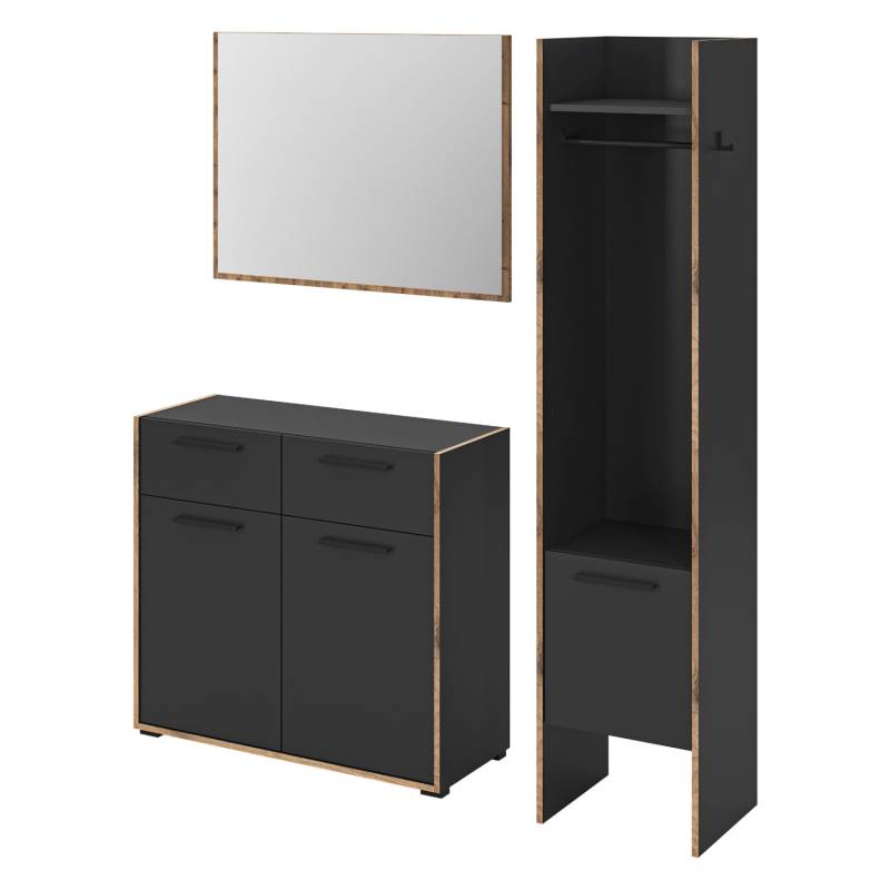 Inn.Furn Garderoben-Set 3-teilig Salud in Grau und Nox Eiche 152 x 189 cm Salud Inn.Furn Garderoben-Set 3-teilig Salud in Grau und Nox Eiche 152 x 189 cm Salud von Inn.Furn