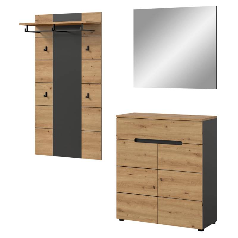 Inn.Furn Garderoben-Set 3-teilig in Eiche und Grau 175 cm Cooper Inn.Furn Garderoben-Set 3-teilig in Eiche und Grau 175 cm Cooper von Inn.Furn