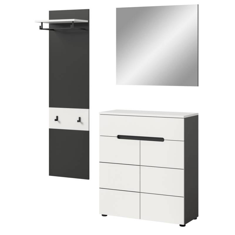 Inn.Furn Garderoben-Set 3-teilig in Weiß und Grau 140 cm Cooper Inn.Furn Garderoben-Set 3-teilig in Weiß und Grau 140 cm Cooper von Inn.Furn