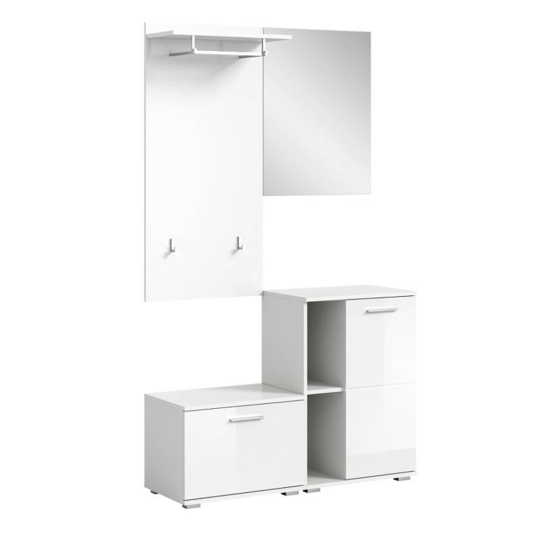 Inn.Furn Garderoben-Set 4-teilig Weiß Hochglanz 110 cm Grazie Inn.Furn Garderoben-Set 4-teilig Weiß Hochglanz 110 cm Grazie von Inn.Furn