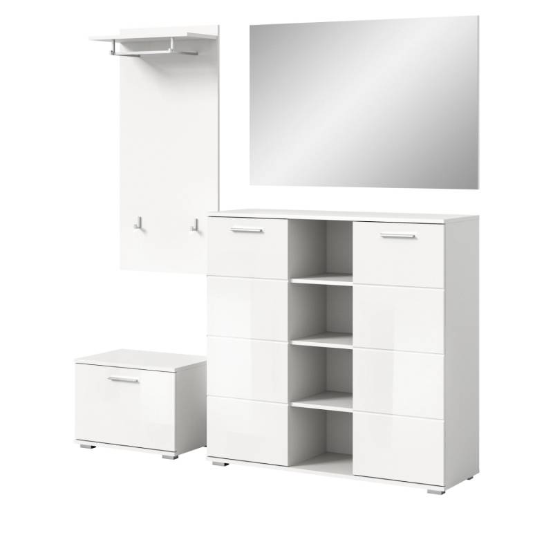 Inn.Furn Garderoben-Set 4-teilig Weiß Hochglanz 180 x 191 cm Grazie Inn.Furn Garderoben-Set 4-teilig Weiß Hochglanz 180 x 191 cm Grazie von Inn.Furn