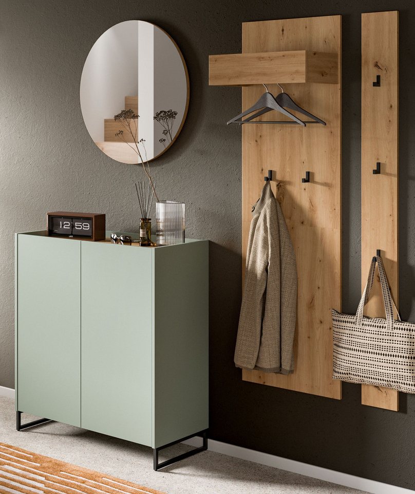 Inn.Furn Garderoben-Set Borga, (Set, 4-St., in Salbei Grün mit Eiche Artisan, Breite ca. 185 cm), mit Soft-Close-Funktion von Inn.Furn