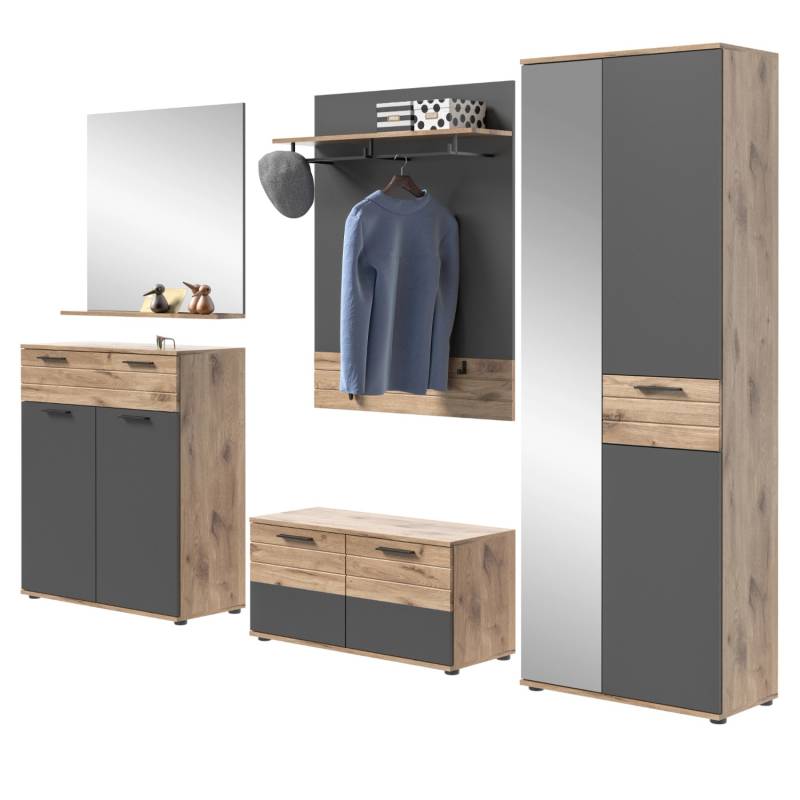 Inn.Furn Garderoben-Set Eiche Grau 5-teilig 280 cm mit Soft-Close Tomaso Inn.Furn Garderoben-Set Eiche Grau 5-teilig 280 cm mit Soft-Close Tomaso von Inn.Furn
