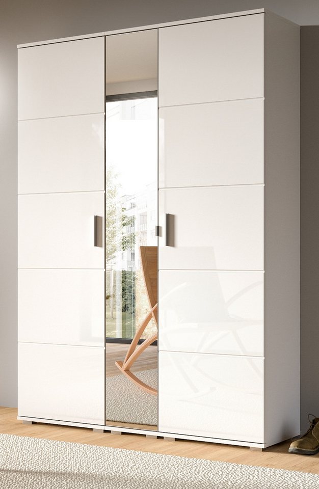 Inn.Furn Garderoben-Set Grazie, (in weiß Hochglanz, 3-St., 140 x 191 cm), mit Spiegeltür von Inn.Furn