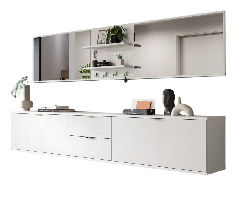 Inn.Furn Garderoben-Set SystemX, (in weiß Hochglanz, 6-St., Garderobenkombination 236 cm), hängend oder stehend von Inn.Furn