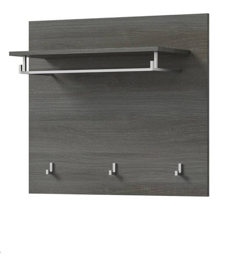 Inn.Furn Garderobenpaneel Rumba (Wandgraderobe in Rauchsilber grau, 80 x 70 cm), mit großer Kleiderstange von Inn.Furn