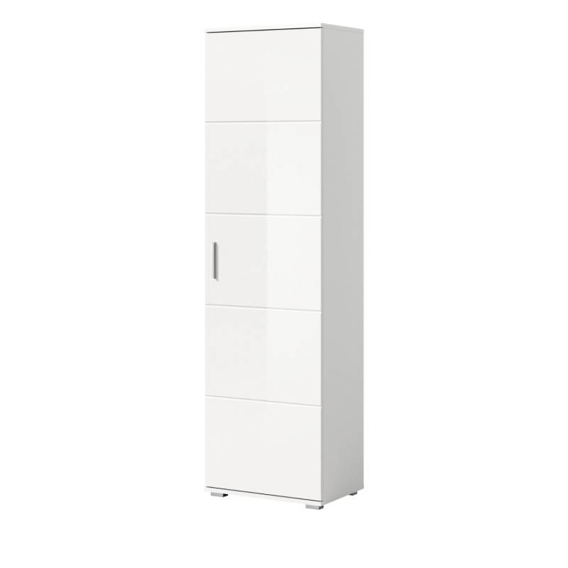 Inn.Furn Garderobenschrank Weiß Hochglanz 55 cm mit Kleiderstange Grazie von Inn.Furn