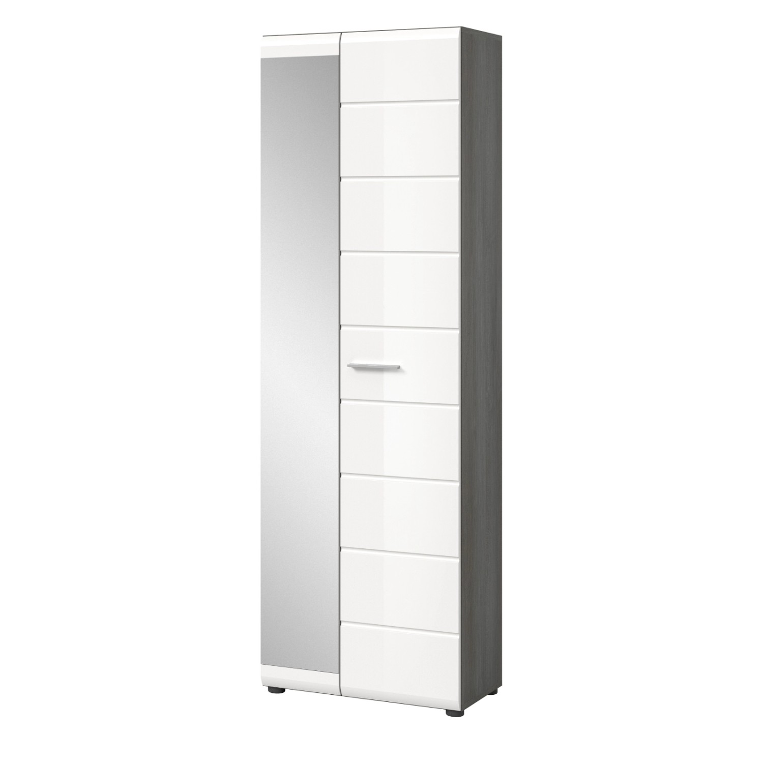Inn.Furn Garderobenschrank Weiß Hochglanz Grau 60 cm mit Spiegeltür Rumba Inn.Furn Garderobenschrank Weiß Hochglanz Grau 60 cm mit Spiegeltür Rumba von Inn.Furn