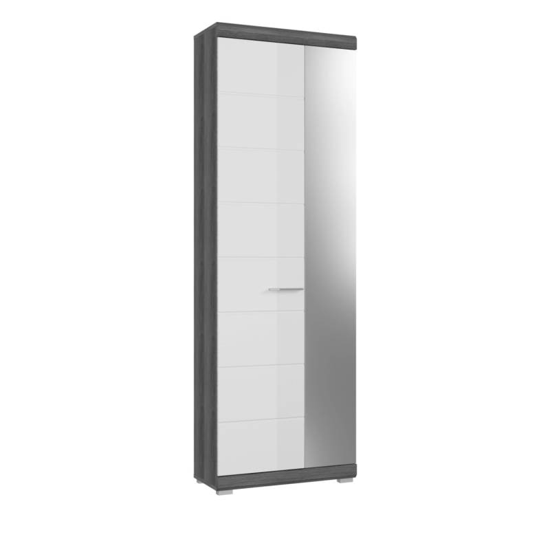 Inn.Furn Garderobenschrank Weiß Hochglanz Grau 62 cm mit Spiegel Shawn Inn.Furn Garderobenschrank Weiß Hochglanz Grau 62 cm mit Spiegel Shawn von Inn.Furn
