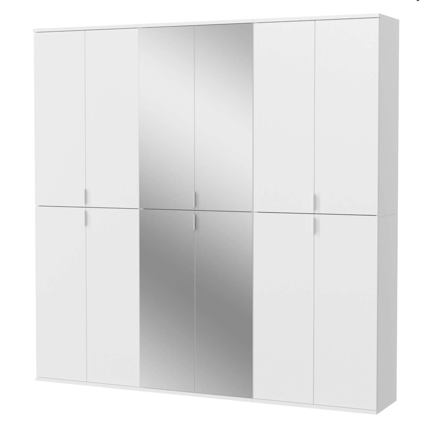 Inn.Furn Garderobenschrank Weiß Hochglanz mit 12 Türen 183 cm SystemX von Inn.Furn