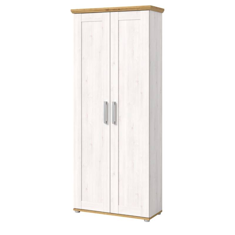 Inn.Furn Garderobenschrank Weiß Lärche 80 cm Landhaus-Stil Mirano von Inn.Furn