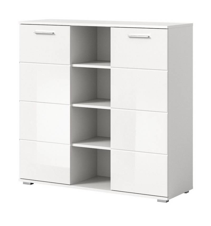 Inn.Furn Highboard Grazie (in weiß Hochglanz, 2 St., 110 x 108 cm), mit 10 Fächern von Inn.Furn