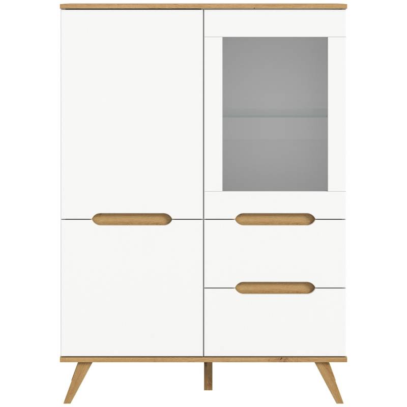 Inn.Furn Highboard Weiß Eiche 100 x 140 cm mit Soft Close Hygge von Inn.Furn