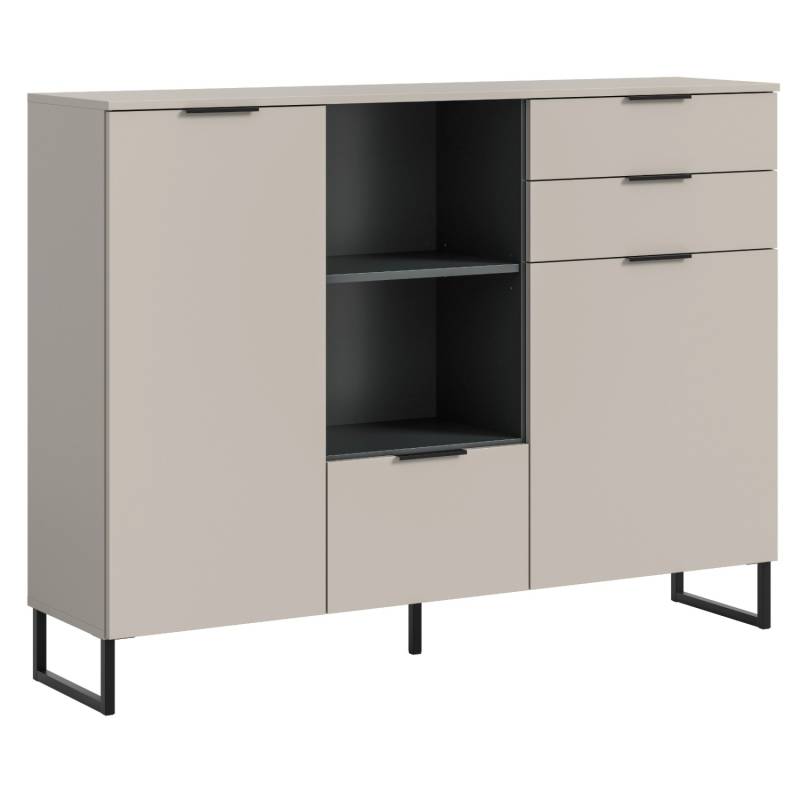 Inn.Furn Highboard in Kaschmir und Schwarz 150 x 112 cm Morena von Inn.Furn