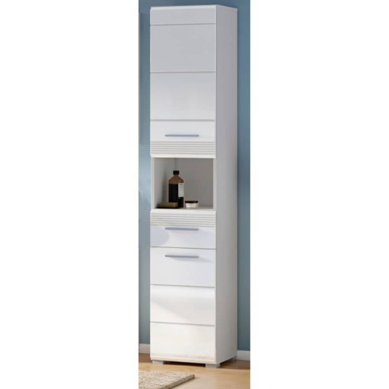 Inn.Furn Hochschrank Weiß Hochglanz 30 cm Badschrank mit Vollauszug Leon Inn.Furn Hochschrank Weiß Hochglanz 30 cm Badschrank mit Vollauszug Leon von Inn.Furn