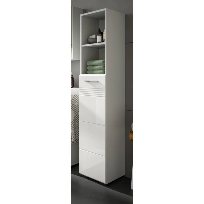 Inn.Furn Hochschrank Weiß Hochglanz Grau 30 cm mit Soft-Close Carlo Inn.Furn Hochschrank Weiß Hochglanz Grau 30 cm mit Soft-Close Carlo von Inn.Furn