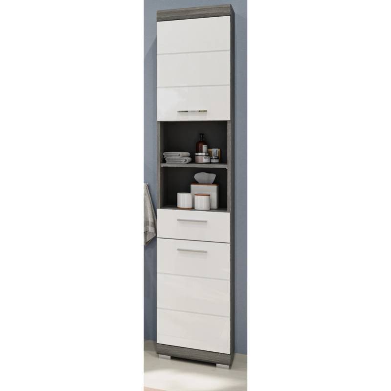 Inn.Furn Hochschrank Weiß Hochglanz Grau 37 cm 6 Fächer Shawn Inn.Furn Hochschrank Weiß Hochglanz Grau 37 cm 6 Fächer Shawn von Inn.Furn