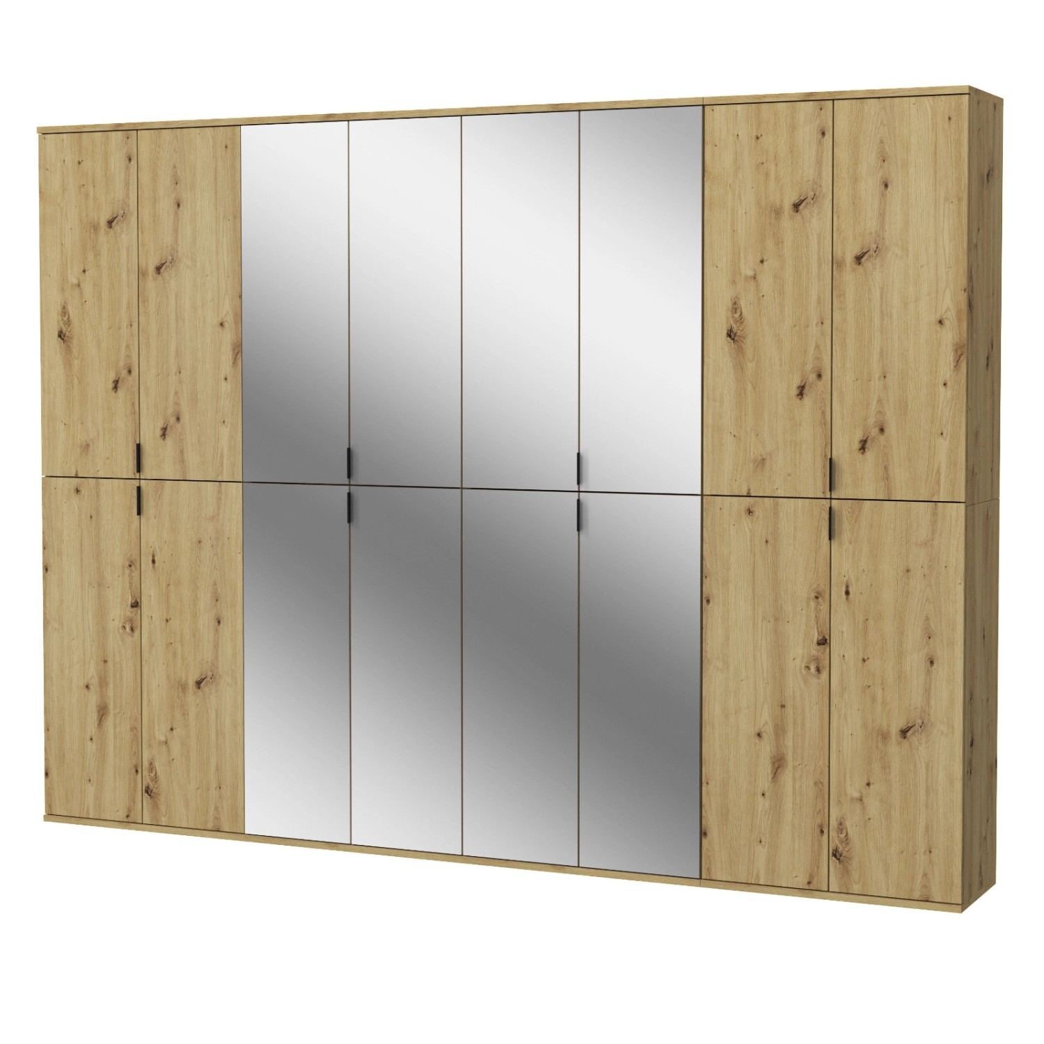 Inn.Furn Kleiderschrank Eiche Artisan 244 cm mit Spiegel Line-Up von Inn.Furn