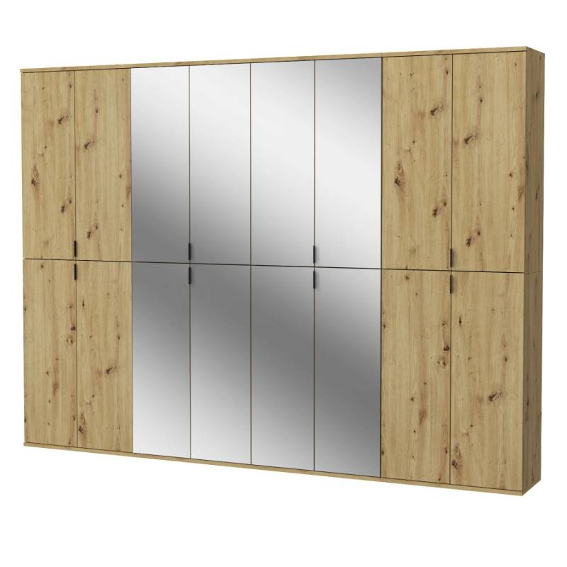 Inn.Furn Kleiderschrank Eiche Artisan 244 cm mit Spiegel Line-Up von Inn.Furn